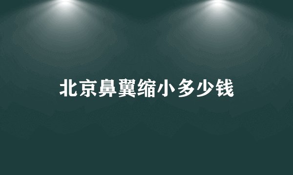 北京鼻翼缩小多少钱