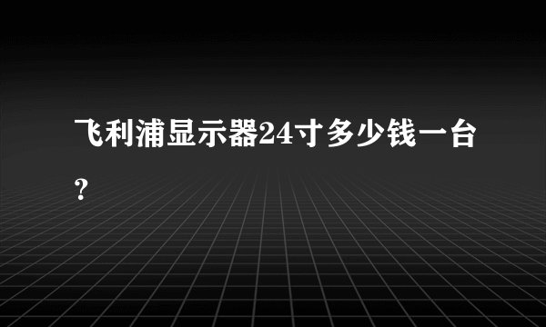 飞利浦显示器24寸多少钱一台？