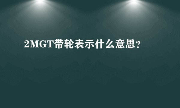 2MGT带轮表示什么意思？