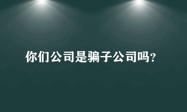 你们公司是骗子公司吗？