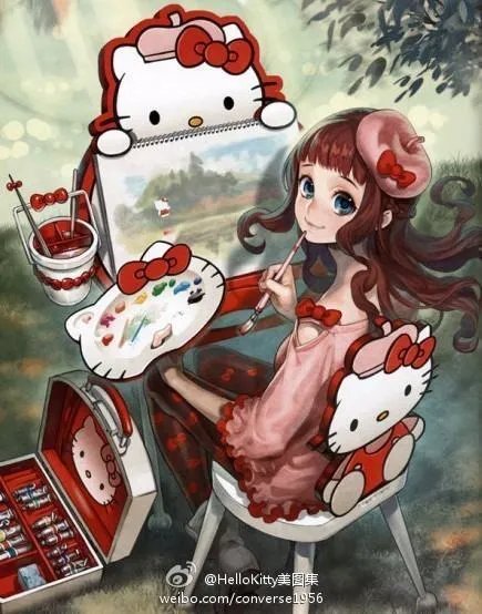 纯色背景，可爱的卡通女生，是全身的，蛮可爱的那种，是什么图片？