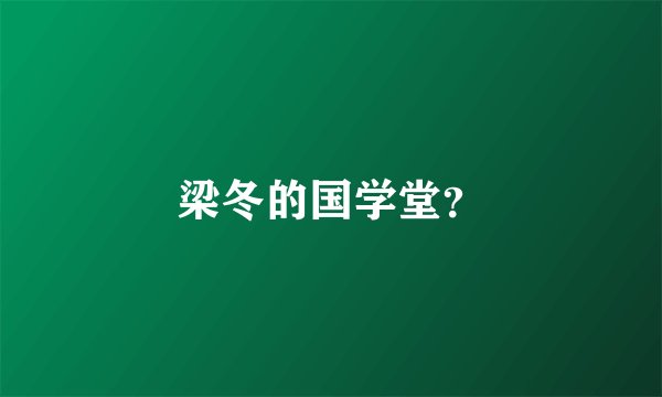 梁冬的国学堂？