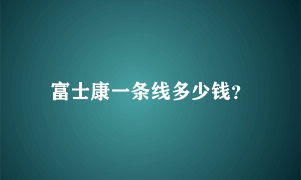 富士康一条线多少钱？