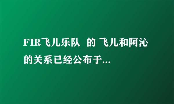 FIR飞儿乐队  的 飞儿和阿沁 的关系已经公布于众了吗？还是大家猜的啊/？