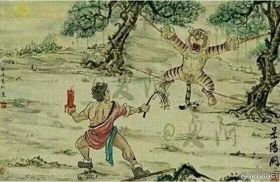 网友祖传武松打虎和齐白石异形古画 当时我就惊了！