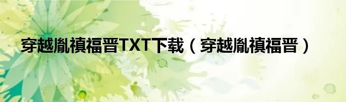 穿越胤禛福晋TXT下载（穿越胤禛福晋）