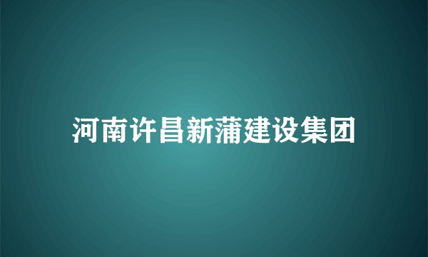 河南许昌新蒲建设集团