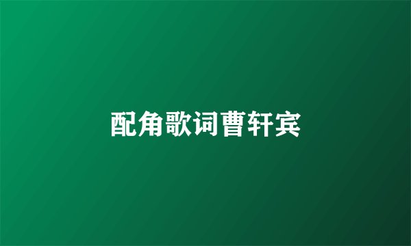 配角歌词曹轩宾