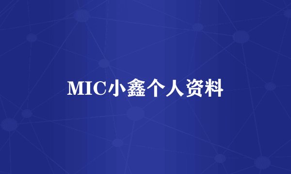 MIC小鑫个人资料