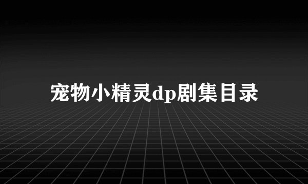宠物小精灵dp剧集目录