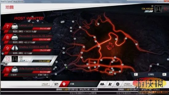 《极品飞车17：最高通缉》劫车点分布图 87个热门车位置