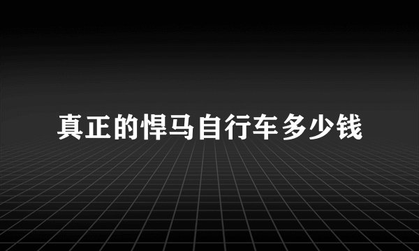 真正的悍马自行车多少钱