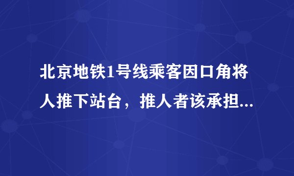 北京地铁1号线乘客因口角将人推下站台，推人者该承担什么责任？