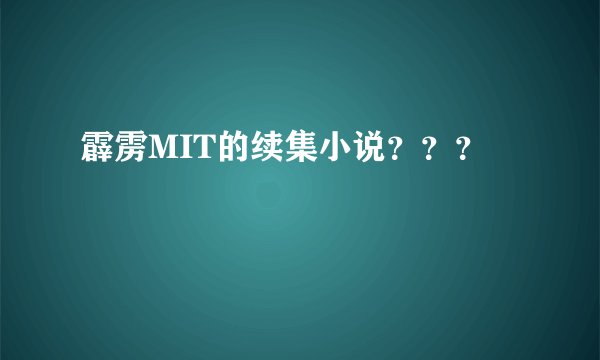 霹雳MIT的续集小说???