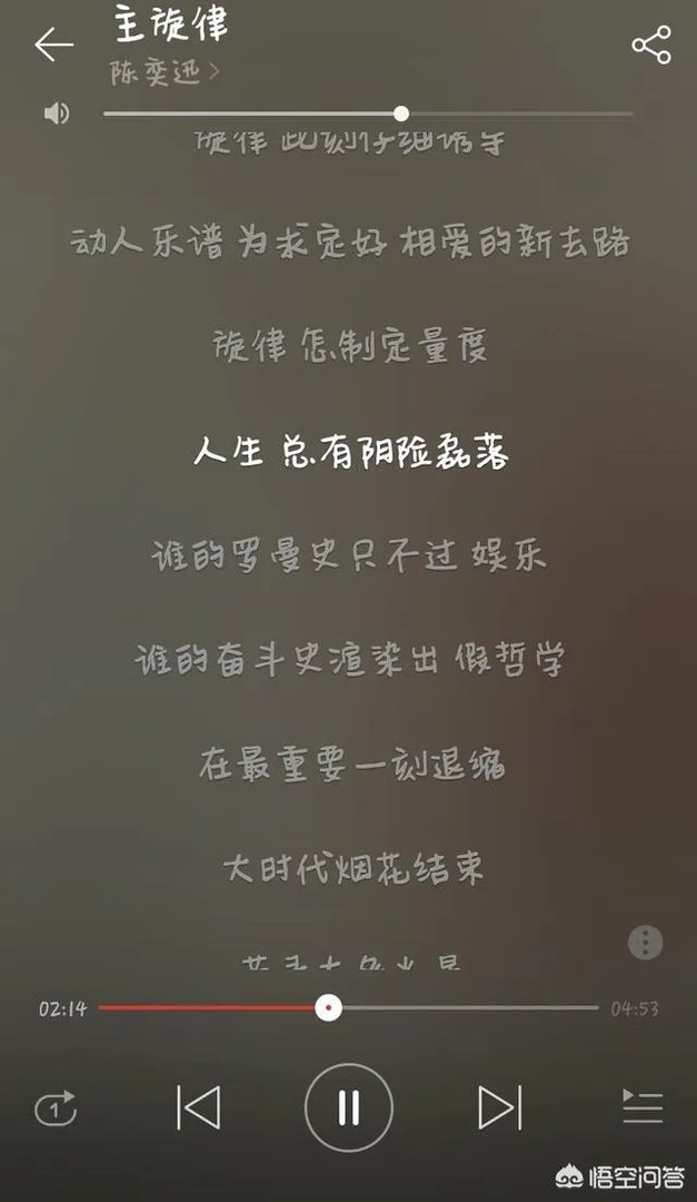 如何理解陈奕迅《主旋律》的歌词？