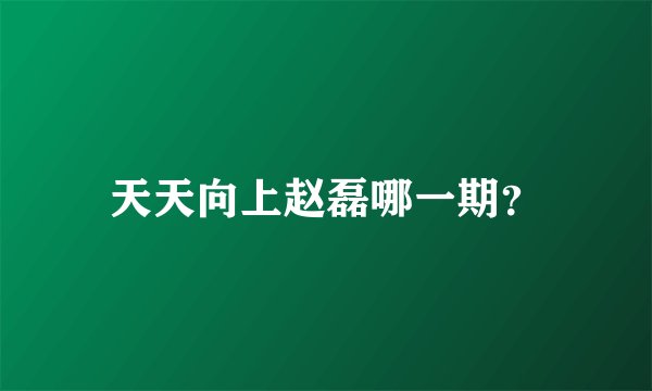 天天向上赵磊哪一期？