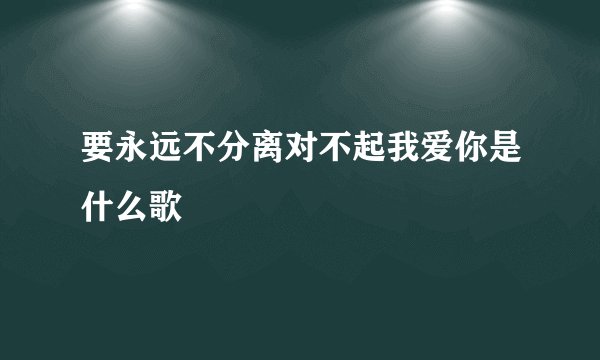 要永远不分离对不起我爱你是什么歌