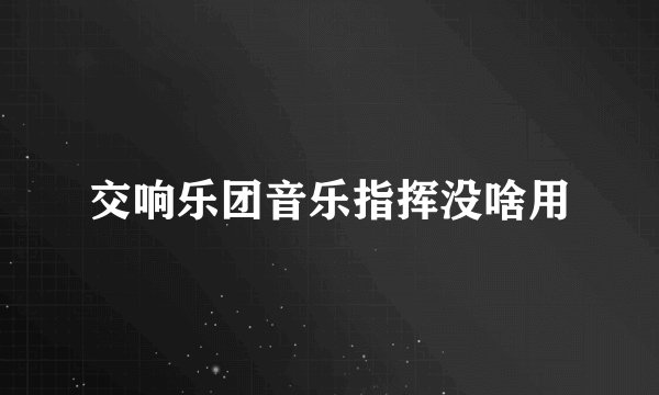交响乐团音乐指挥没啥用