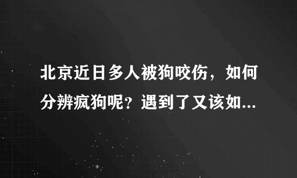 北京近日多人被狗咬伤,如何分辨疯狗呢?遇到了又该如何自救呢?