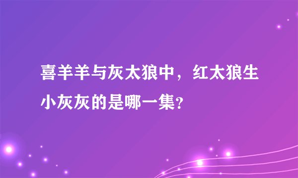 喜羊羊与灰太狼中，红太狼生小灰灰的是哪一集？