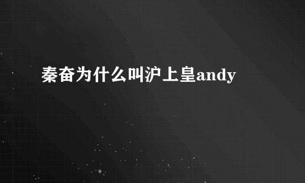 秦奋为什么叫沪上皇andy