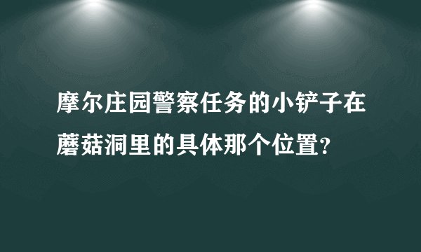 摩尔庄园警察任务的小铲子在蘑菇洞里的具体那个位置?