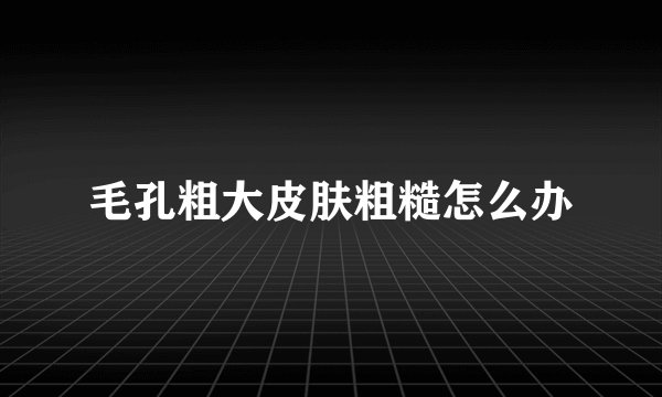 毛孔粗大皮肤粗糙怎么办