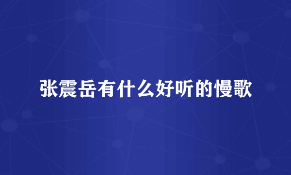 张震岳有什么好听的慢歌