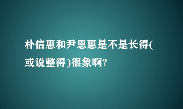 朴信惠和尹恩惠是不是长得(或说整得)很象啊?