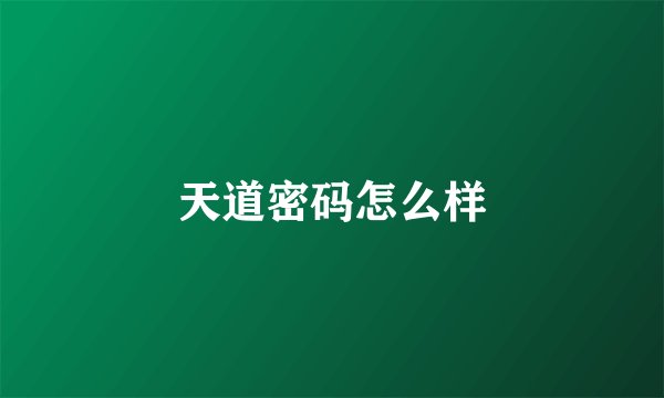 天道密码怎么样