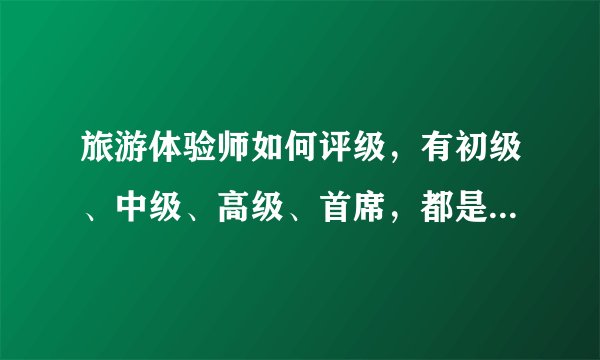 旅游体验师如何评级，有初级、中级、高级、首席，都是怎么区分出来的？