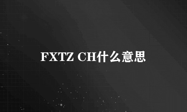 FXTZ CH什么意思