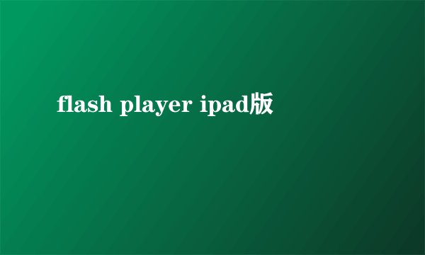 flash player ipad版