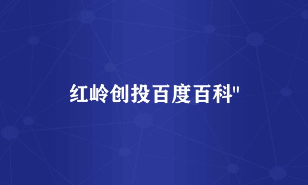 红岭创投百度百科