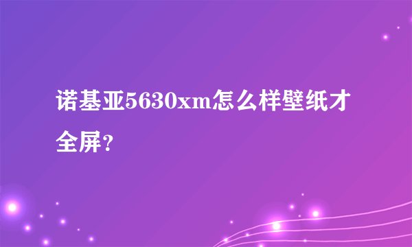 诺基亚5630xm怎么样壁纸才全屏？