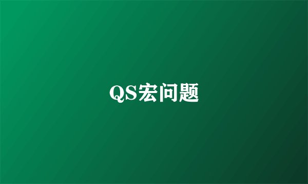QS宏问题