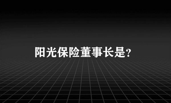 阳光保险董事长是？