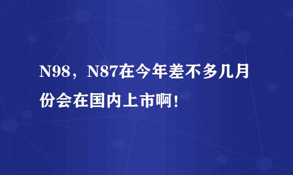 N98，N87在今年差不多几月份会在国内上市啊！