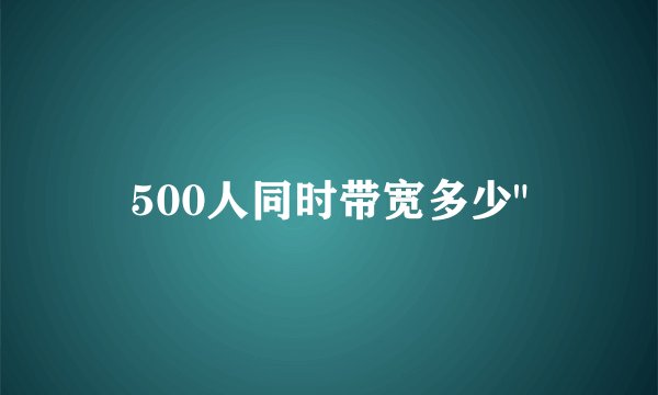 500人同时带宽多少