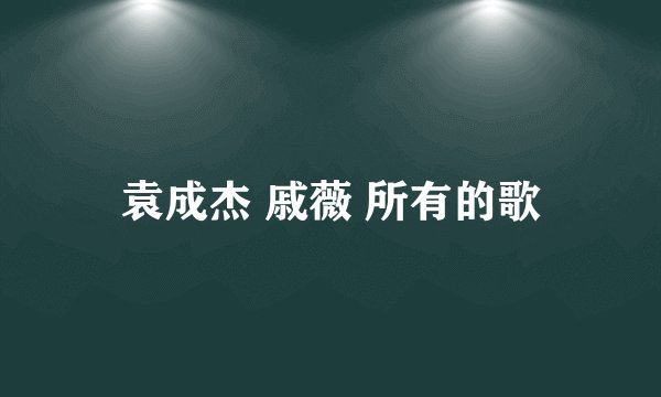 袁成杰 戚薇 所有的歌