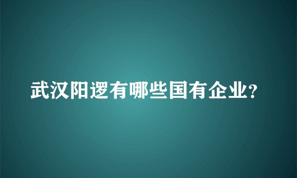 武汉阳逻有哪些国有企业？