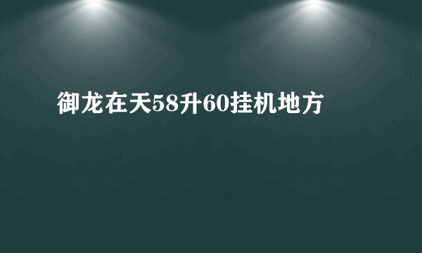 御龙在天58升60挂机地方