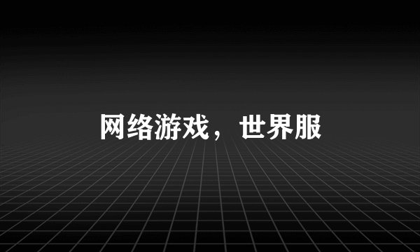 网络游戏,世界服