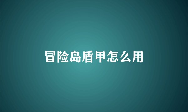 冒险岛盾甲怎么用