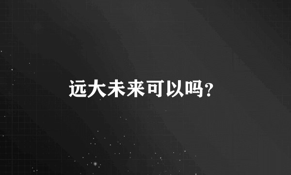 远大未来可以吗？