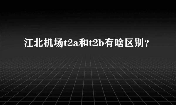 江北机场t2a和t2b有啥区别？