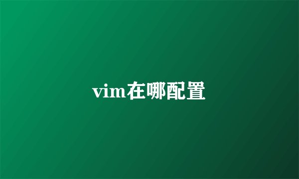 vim在哪配置