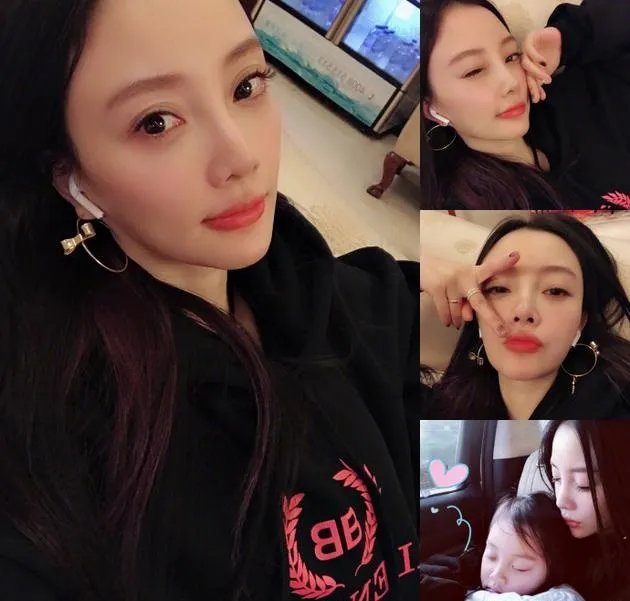 李小璐晒和甜馨温馨照了吗？