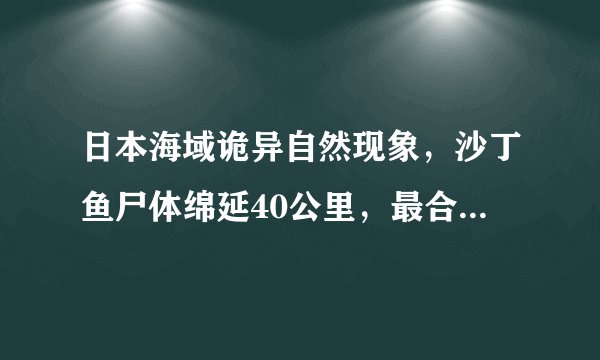 日本海域诡异自然现象，沙丁鱼尸体绵延40公里，最合理的科学解释