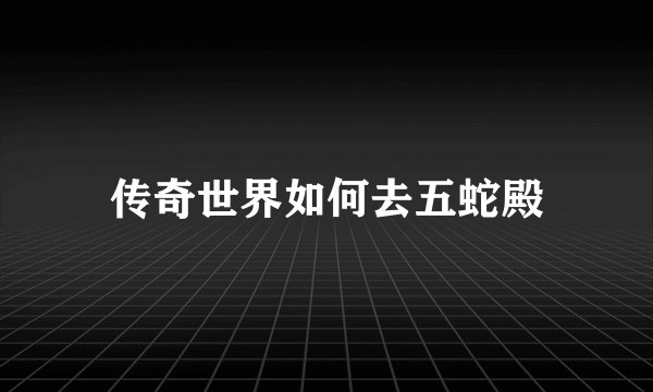 传奇世界如何去五蛇殿